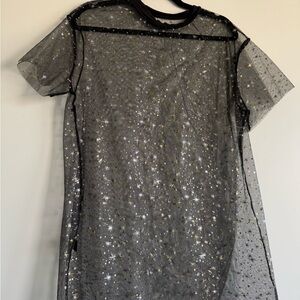 Sheer Black Starry T-shirt dress